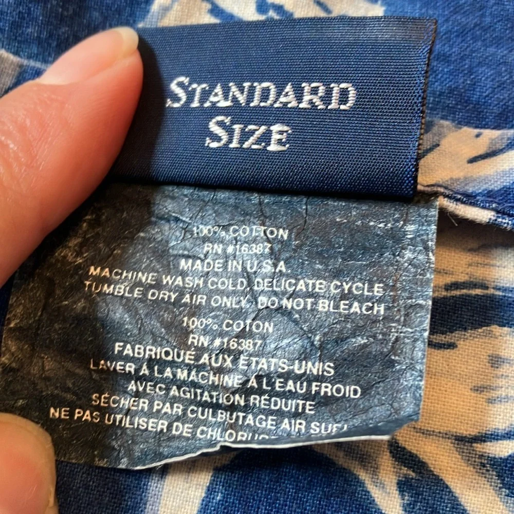 Ralph Lauren Vintage Persimmon blue cotton floral twin comforter & pillow sham